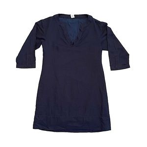 J. Crew V-Neck Tunic Linen Blend Dress
